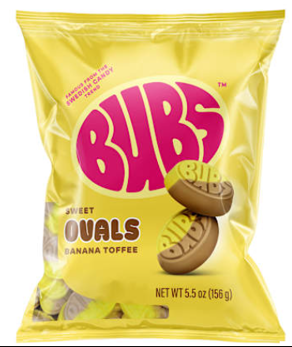 Bubs Sweet Oval Banana Toffee Swedish Gummies 5.5oz 8ct